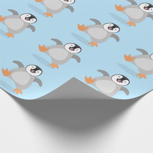 Niedlicher Pinguin-Cartoon Geschenkpapier (Ecke)