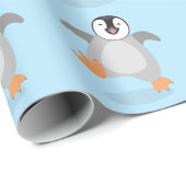 Niedlicher Pinguin-Cartoon Geschenkpapier (Rolleneckpunkt)