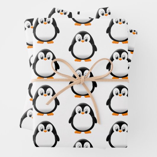 Niedlicher Pinguin-Cartoon Geschenkpapier Set (Beispiel)