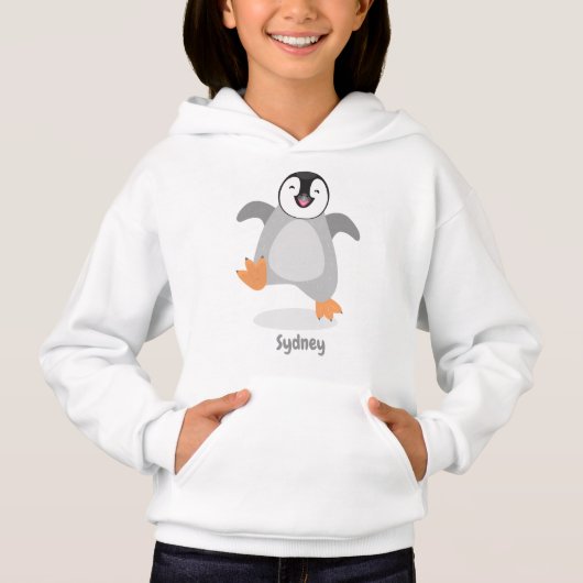 Niedlicher Pinguin-Cartoon Hoodie (Vorderseite)