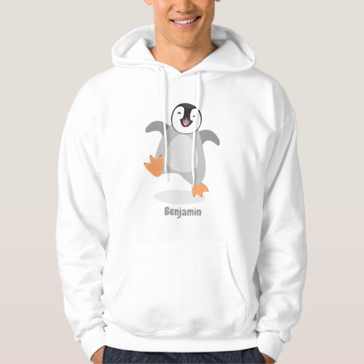 Niedlicher Pinguin-Cartoon Hoodie (Vorderseite)