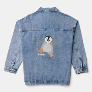Niedlicher Pinguin-Cartoon Jeansjacke