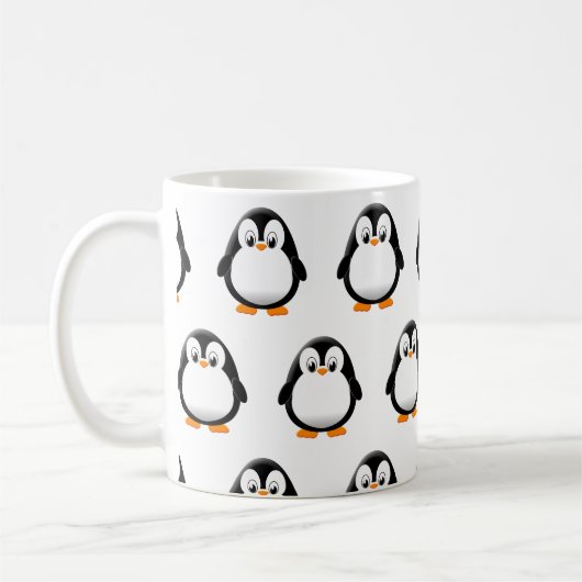 Niedlicher Pinguin-Cartoon Kaffeetasse (Links)