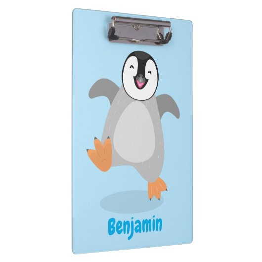 Niedlicher Pinguin-Cartoon Klemmbrett (Rechts)