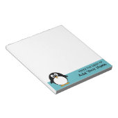 Niedlicher Pinguin-Cartoon mit Namensbereich Notizblock (angewinkelt)