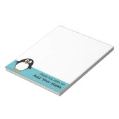 Niedlicher Pinguin-Cartoon mit Namensbereich Notizblock (Rotiert)