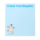 Niedlicher Pinguin-Cartoon Notizblock (Vorderseite)