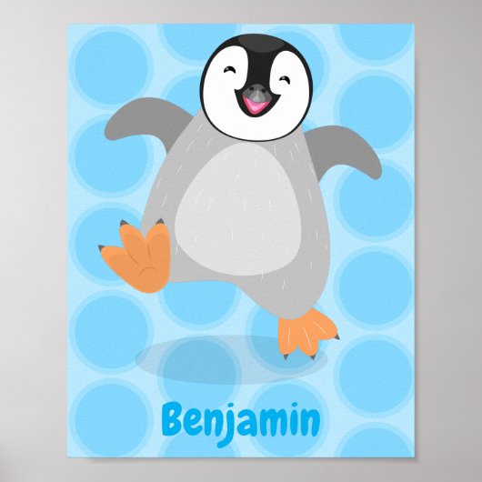 Niedlicher Pinguin-Cartoon Poster (Vorne)