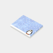 Niedlicher Pinguin Cartoon Schneeflocken Wasserfar Post-it Klebezettel (angewinkelt)