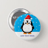 Niedlicher Pinguin Cartoon Schneeflocken Weihnacht Button (Vorne & Hinten)