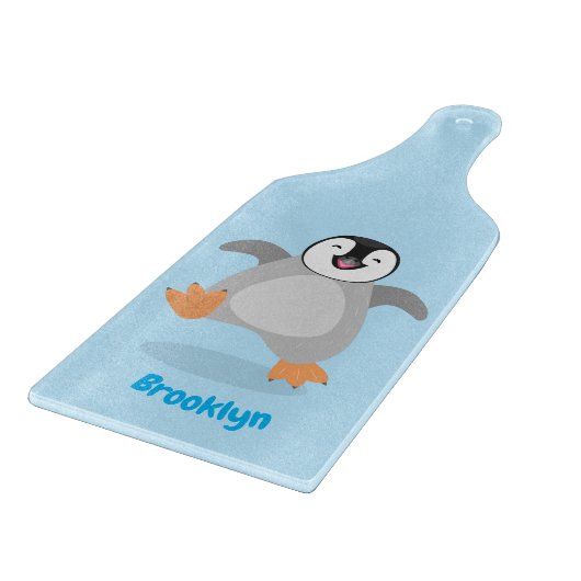 Niedlicher Pinguin-Cartoon Schneidebrett (Ecke)