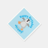 Niedlicher Pinguin-Cartoon Serviette (Ecke)