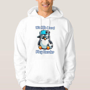 Niedlicher Pinguin Cartoon Soccer Player Hoodie