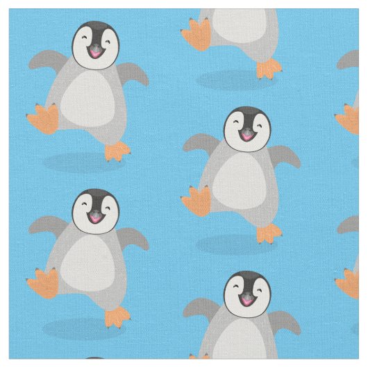 Niedlicher Pinguin-Cartoon Stoff (Nahaufnahme)