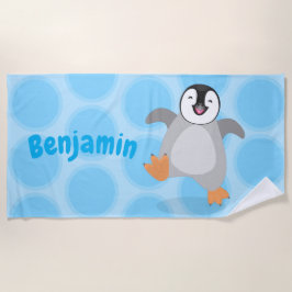 Niedlicher Pinguin-Cartoon Strandtuch