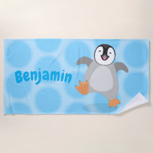 Niedlicher Pinguin-Cartoon Strandtuch