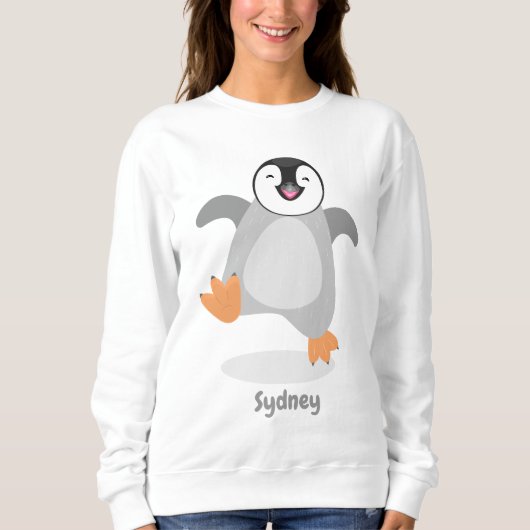 Niedlicher Pinguin-Cartoon Sweatshirt (Vorderseite)