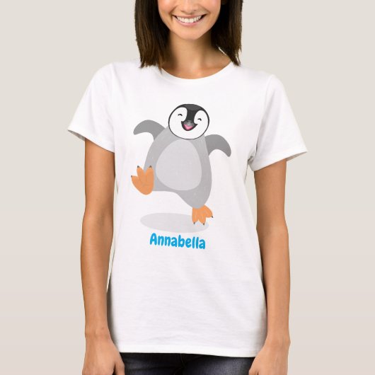 Niedlicher Pinguin-Cartoon T-Shirt (Vorderseite)