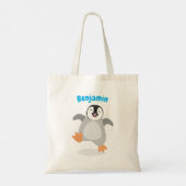 Niedlicher Pinguin-Cartoon Tragetasche (Rückseite)