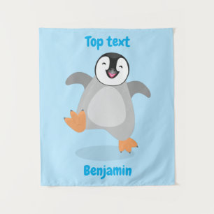 Niedlicher Pinguin-Cartoon Wandteppich