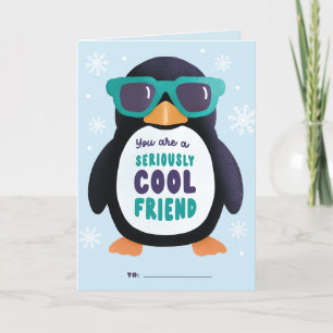 Niedlicher Pinguin Cool Friend-Klassenzimmer Valen Feiertagskarte