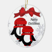 Niedlicher Pinguin Couple Weihnachtsschmuck (Links)