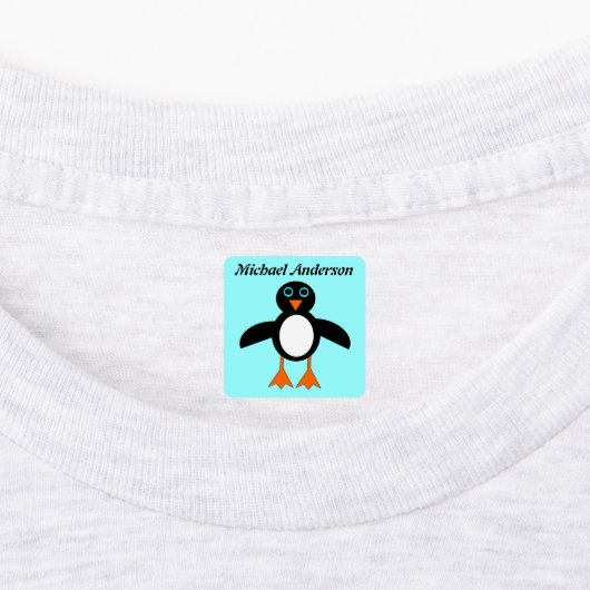 Niedlicher Pinguin Custom Etiketten (Befestigt)