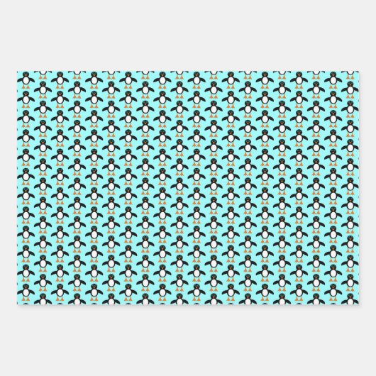 Niedlicher Pinguin Custom Geschenkpapier Set (Vorderseite 3)