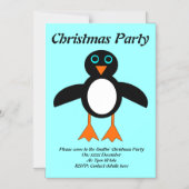Niedlicher Pinguin Custom Party Einladung (Vorderseite)