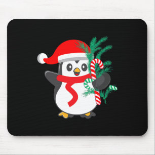 Niedlicher Pinguin, der ein Candy Cane Weihnachtst Mousepad