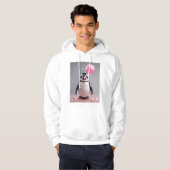 Niedlicher Pinguin, der Luftballons mit rosa Kaugu Hoodie (Vorne ganz)