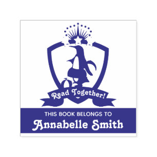 Niedlicher Pinguin dieses Buch gehört zum Buchzeic Permastempel