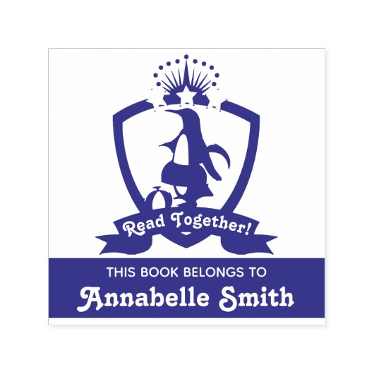 Niedlicher Pinguin dieses Buch gehört zum Buchzeic Permastempel (Design)