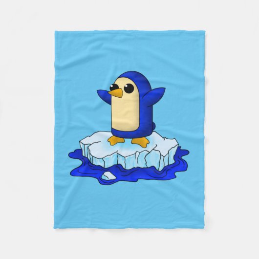 Niedlicher Pinguin Fleecedecke (Vorderseite)