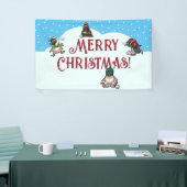 Niedlicher Pinguin Frohe Weihnachts-Snowball-Kampf Banner (Messeveranstaltung)