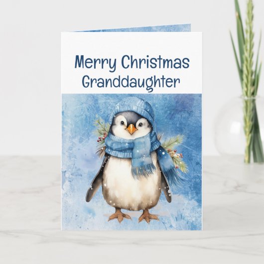 Niedlicher Pinguin Fun Animal Grandtochter Weihnac Karte (Vorderseite)
