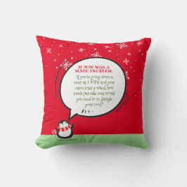 Niedlicher Pinguin-Funny-Jahresmathematik-Zitat Kissen