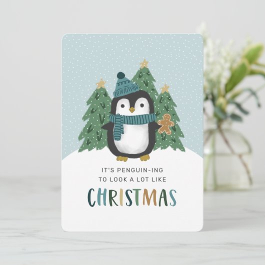 Niedlicher Pinguin Funny Pinguin Weihnachten (Stehend Vorderseite)