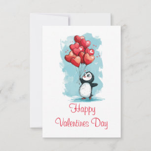niedlicher Pinguin für den Valentinstag Dankeskarte