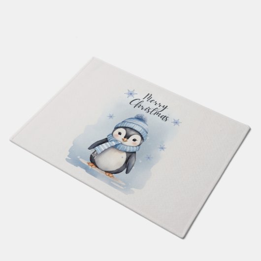 "Niedlicher Pinguin" Fußmatte (Schrägansicht)