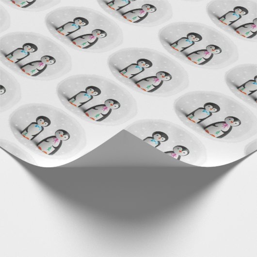 Niedlicher Pinguin Geschenkpapier (Ecke)