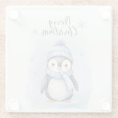 "Niedlicher Pinguin" Glasuntersetzer (Rückseite)