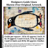 Niedlicher Pinguin, Grungy Paper Collage DJ1L Deco Seidenpapier