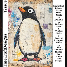 Niedlicher Pinguin, Grungy Paper Collage DJ1L Deco Seidenpapier