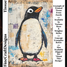 Niedlicher Pinguin, Grungy Paper Collage DJ1R Deco Seidenpapier