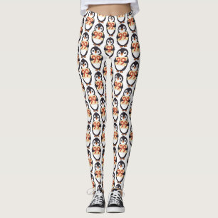 Niedlicher Pinguin hält ein Schild mit der Nummer  Leggings