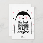 Niedlicher Pinguin | Happy Valentine's Day Card Einladung (Vorne/Hinten)