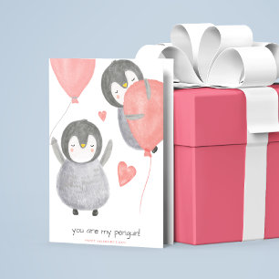 Niedlicher Pinguin Happy Valentines Day Feiertagskarte