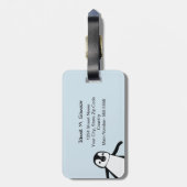 Niedlicher Pinguin | Hier drüben | personalisiert Gepäckanhänger (Rückseite vertikal)