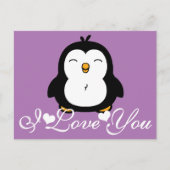 Niedlicher Pinguin I Liebe Sie Postkarte (Vorderseite)